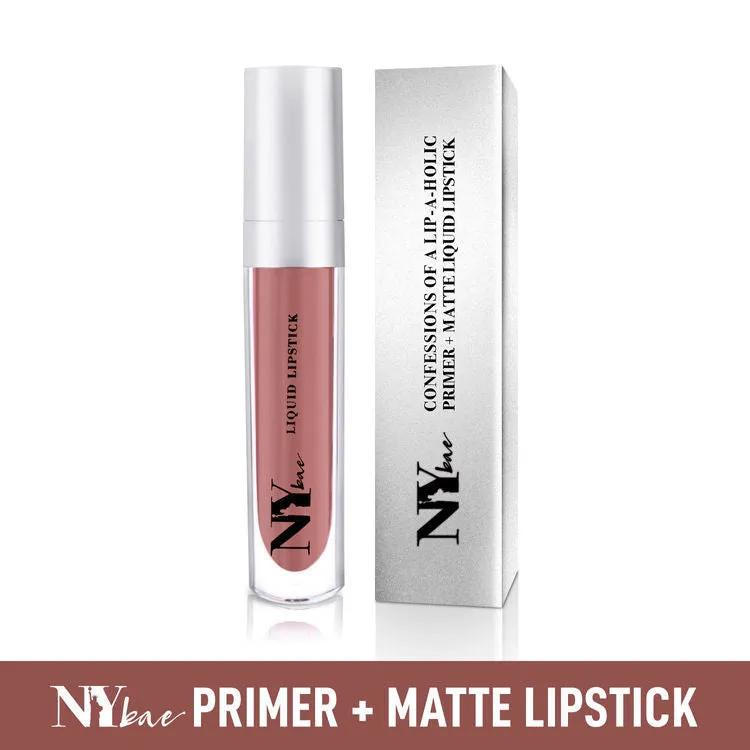 NY Bae Confessions of a Lip-a-holic Liquid Lipstick | Primer   Matte | Dark Brown | Long Lasting- Snuggle Secrets 15 (4.5 ml)