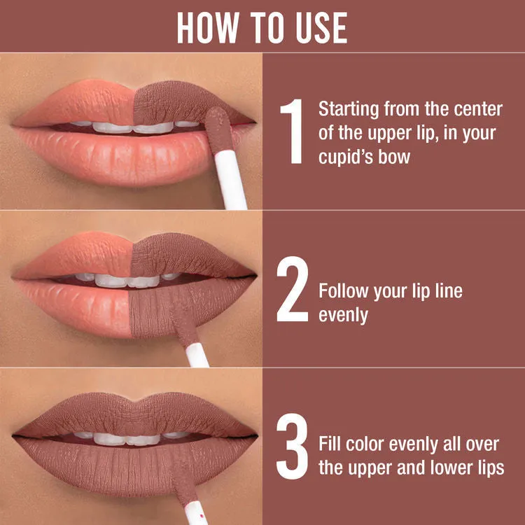 NY Bae Confessions of a Lip-a-holic Liquid Lipstick | Primer   Matte | Dark Brown | Long Lasting- Snuggle Secrets 15 (4.5 ml)