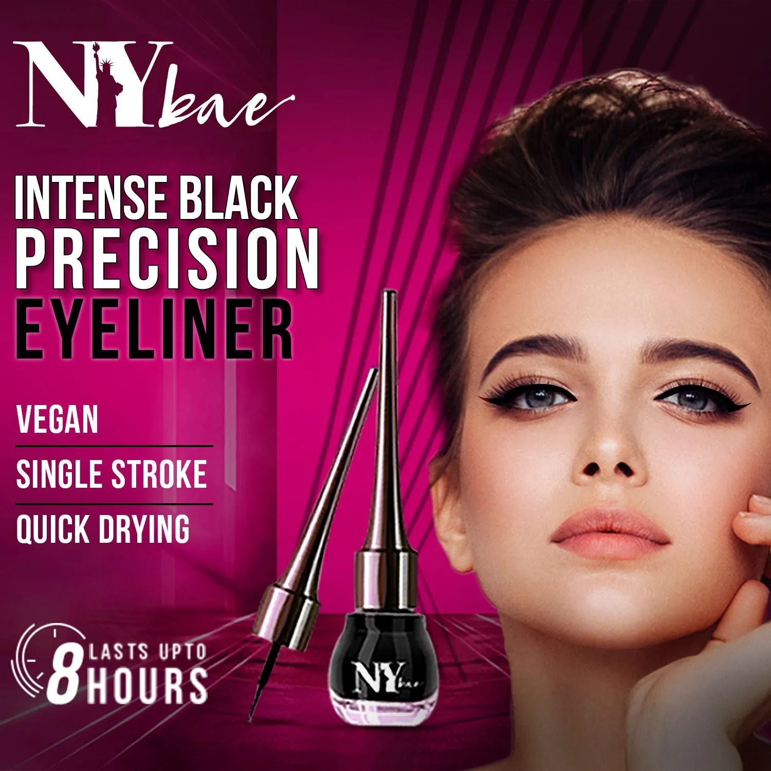 NY Bae Ellis Eyeland - Blue Lagoon (6 ml) | Liquid Eyeliner | Glossy Finish | Waterproof | Lasts upto 8 hours | Vegan