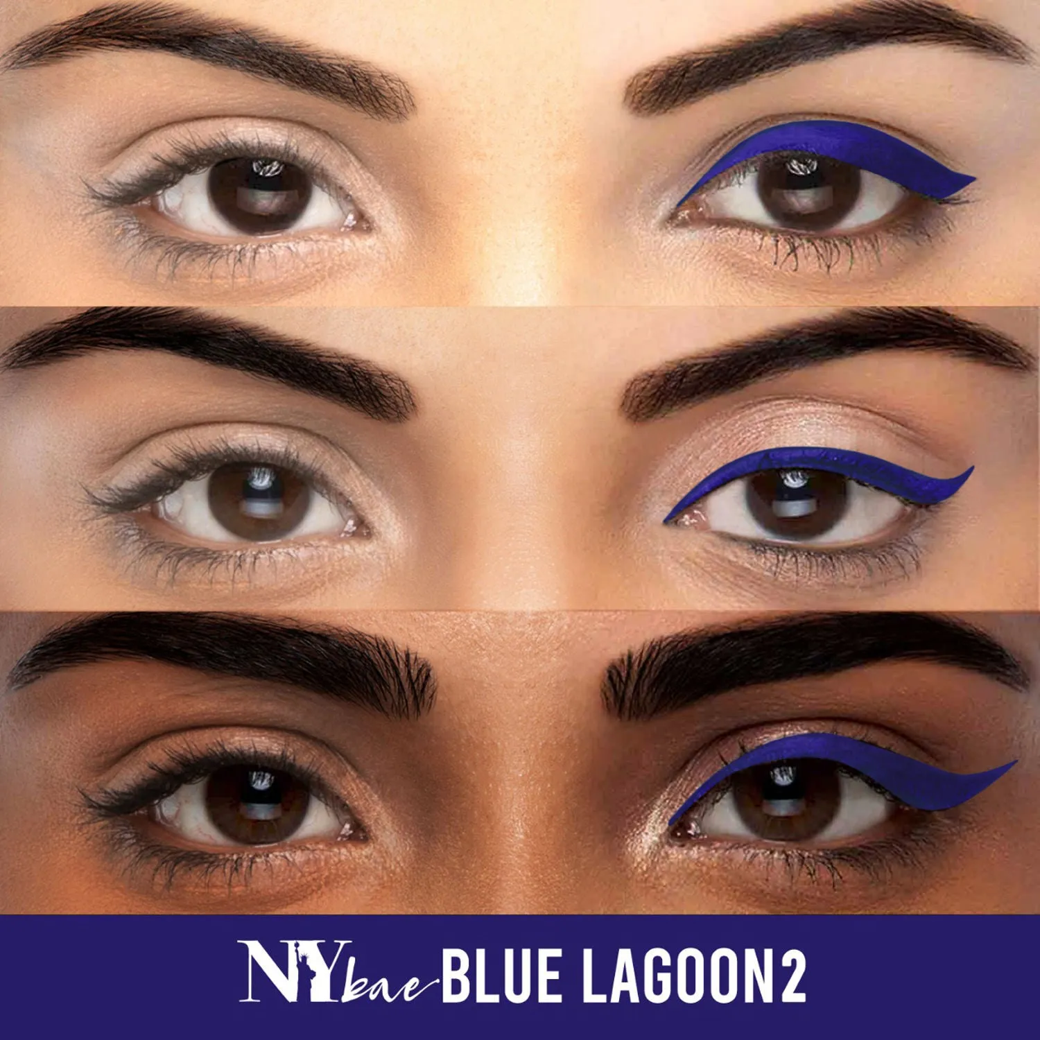 NY Bae Ellis Eyeland - Blue Lagoon (6 ml) | Liquid Eyeliner | Glossy Finish | Waterproof | Lasts upto 8 hours | Vegan