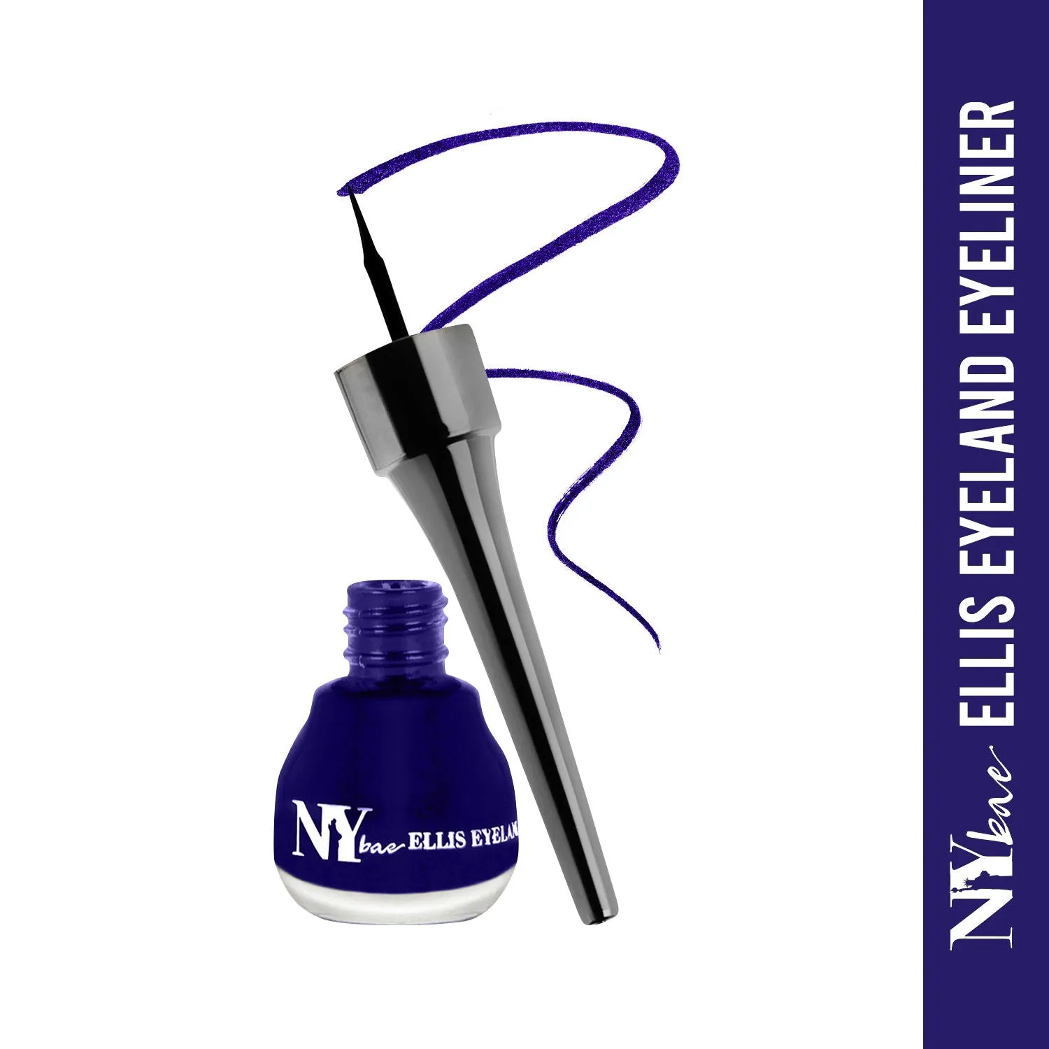 NY Bae Ellis Eyeland - Blue Lagoon (6 ml) | Liquid Eyeliner | Glossy Finish | Waterproof | Lasts upto 8 hours | Vegan