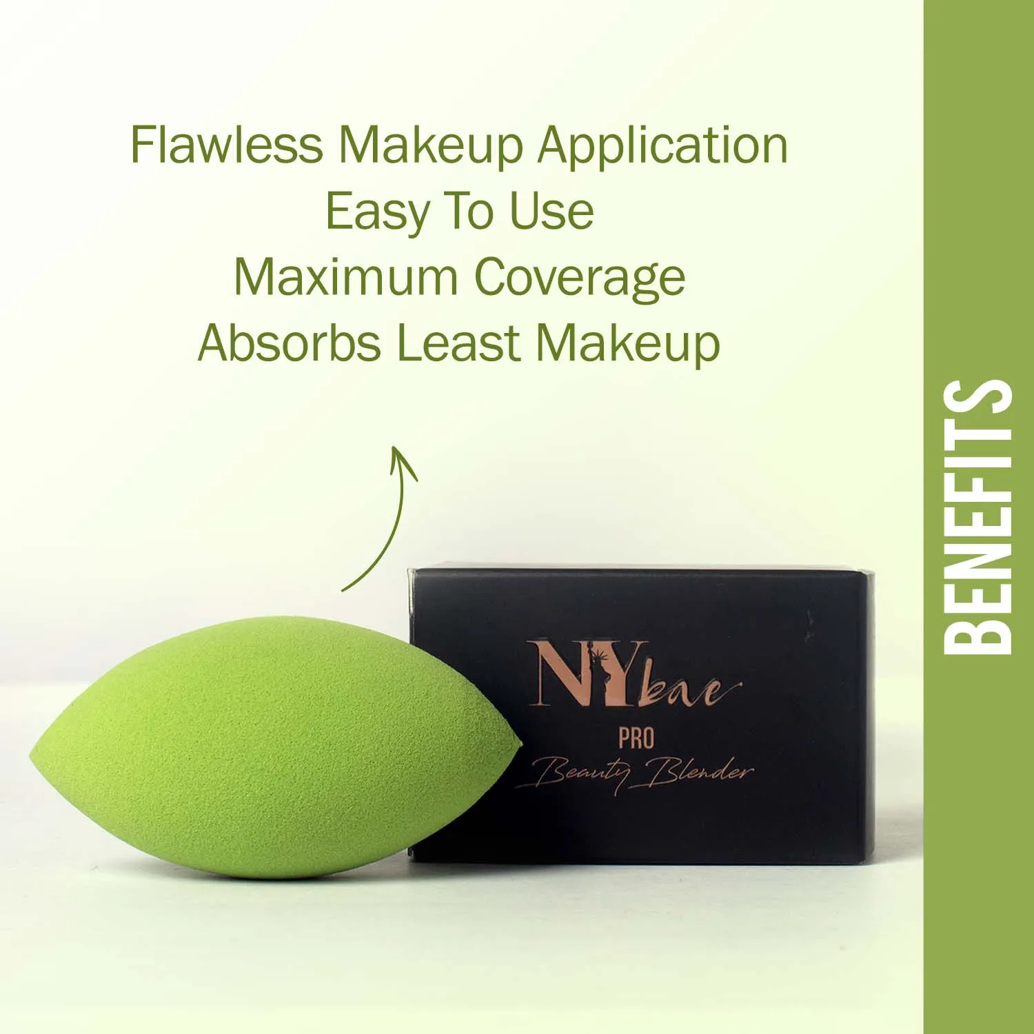 NY Bae Pro Beauty Blender | Olive Blender | Green | Flawless Makeup Application | Maximum Coverage - Bossy 04