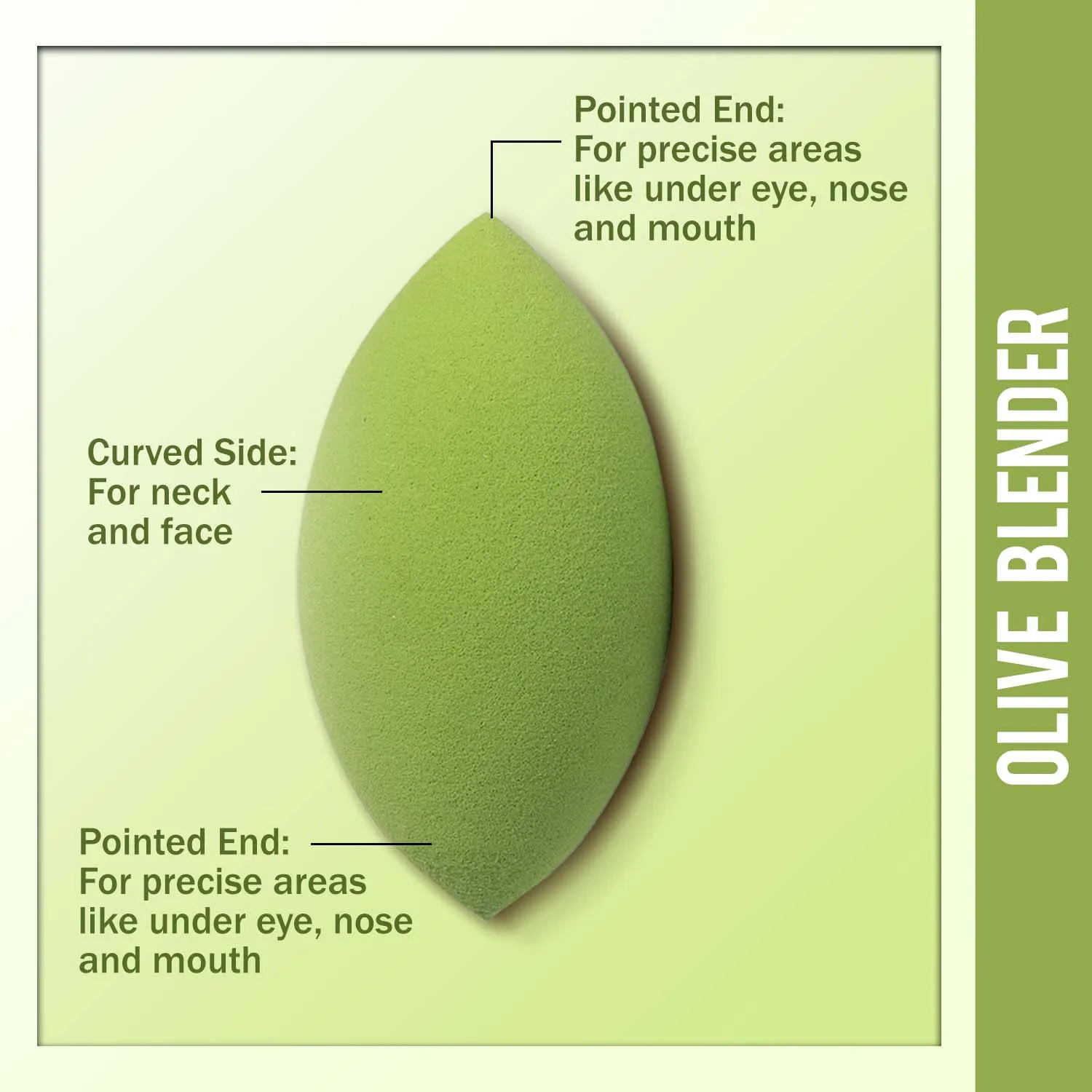 NY Bae Pro Beauty Blender | Olive Blender | Green | Flawless Makeup Application | Maximum Coverage - Bossy 04