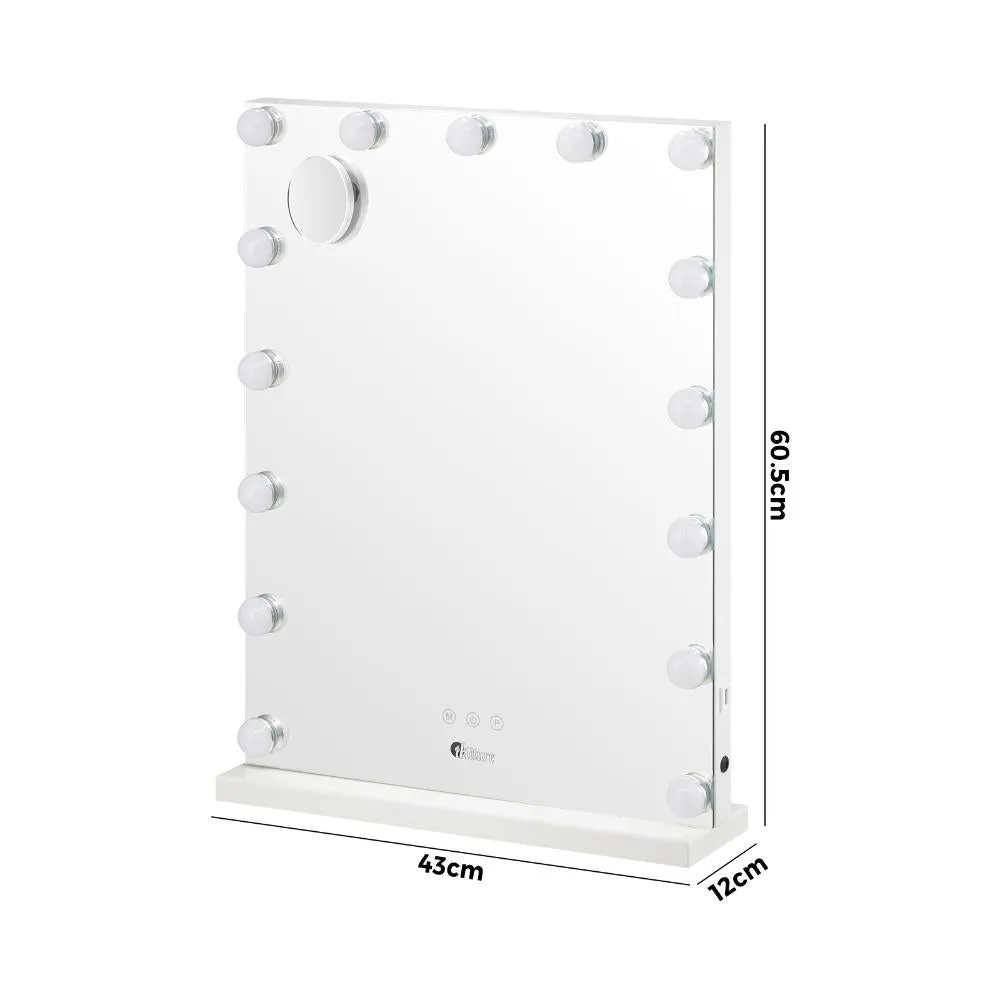 Oikiture LED Makeup Mirror Bluetooth Hollywood 61x43cm