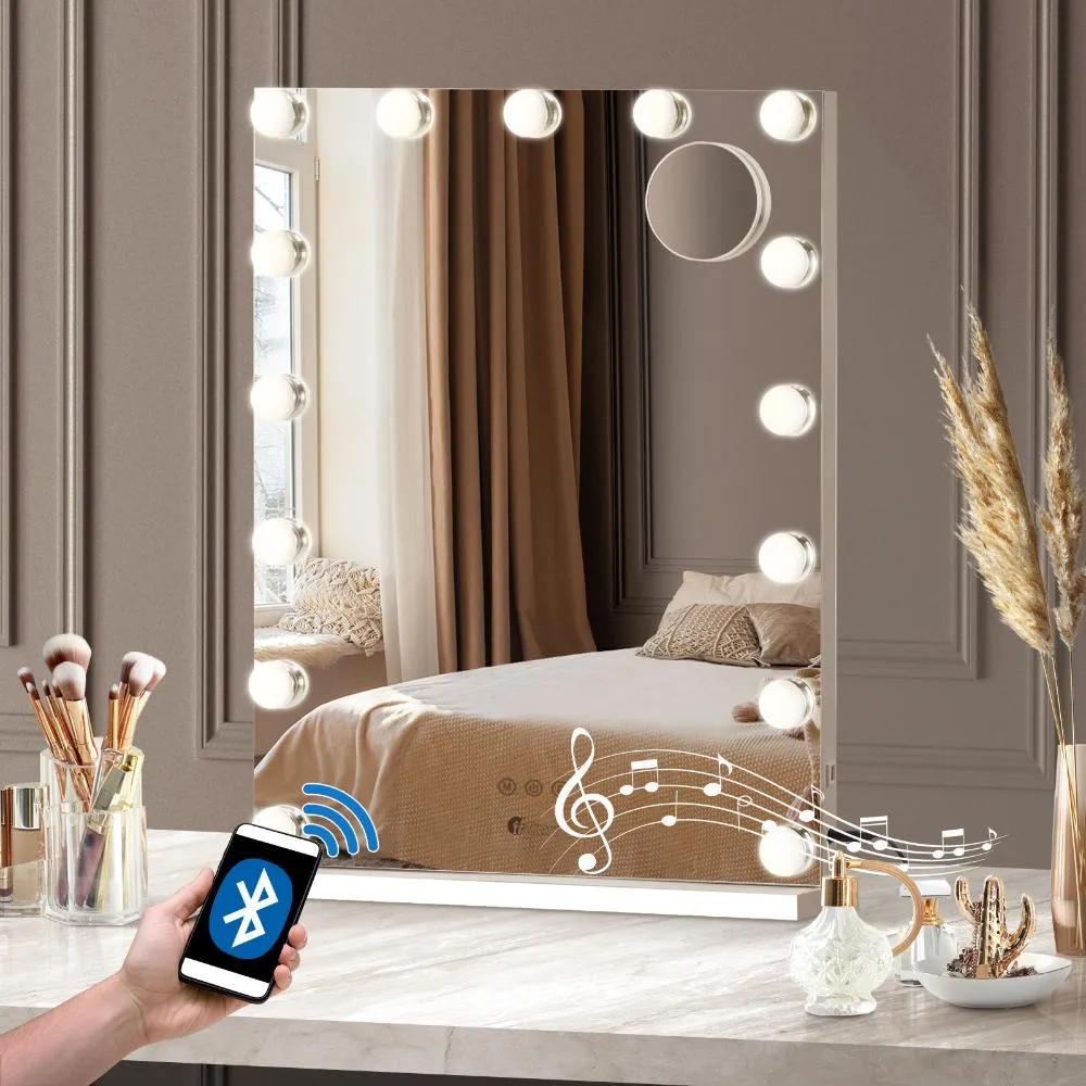 Oikiture LED Makeup Mirror Bluetooth Hollywood 61x43cm
