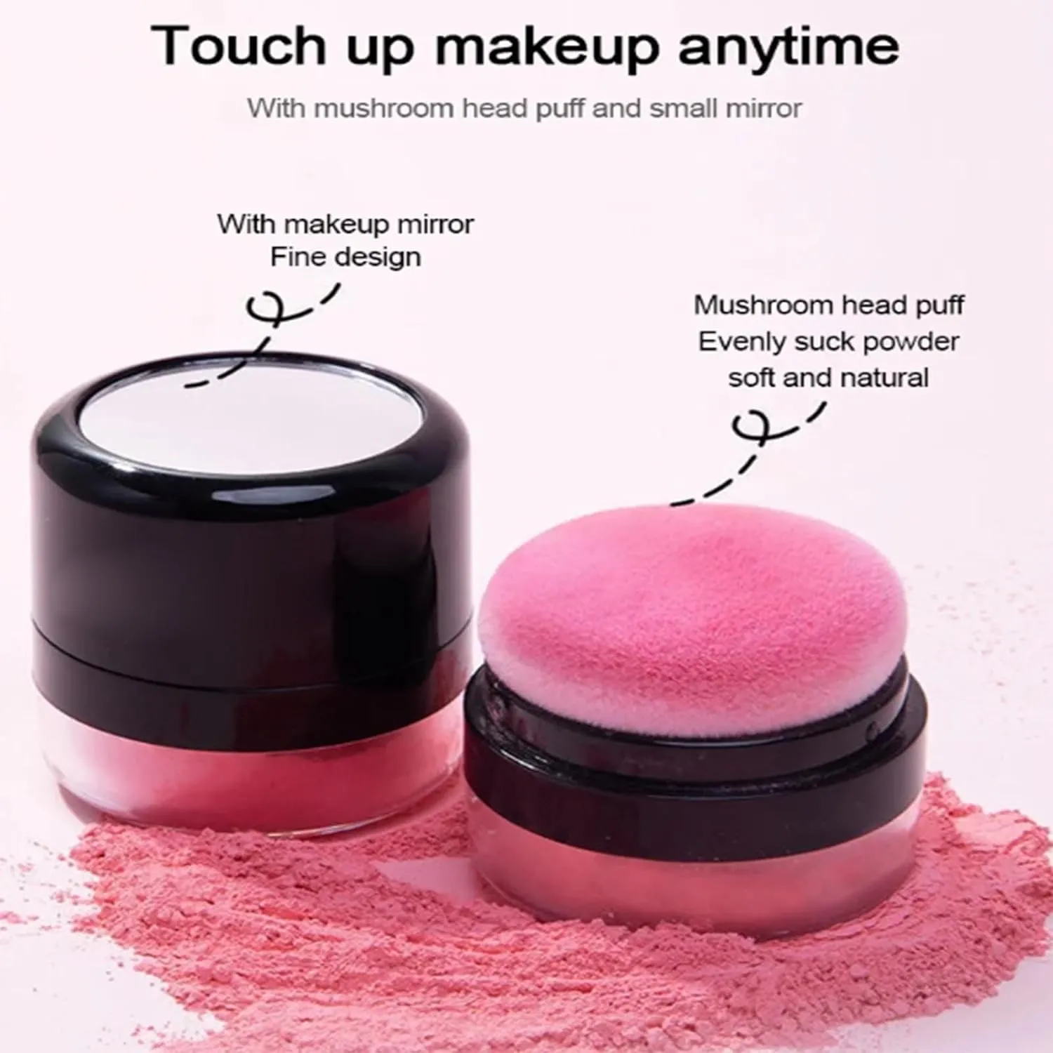 Oil Control Air Cushion Blush, Air Cushion Cheek Blush,Blush Powder,Loose Powder Blush Air Cushion Blush Natural Blusher,Face Blush Palette Face Blusher Makeup (Orange Pink)
