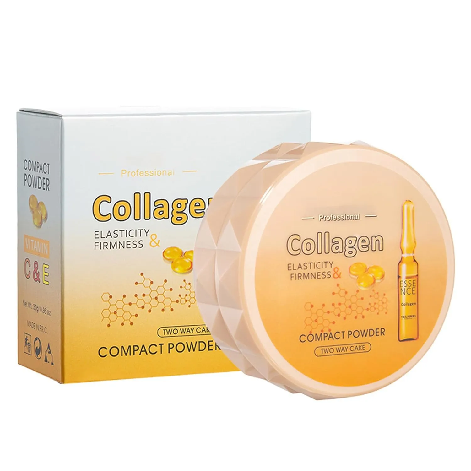 Oil Control Face Pressed Powder, Sweatproof, Lightweight, Long-Lasting, Baking Setting, No Makeup Removal Natural Skin Concealer Powder (B)