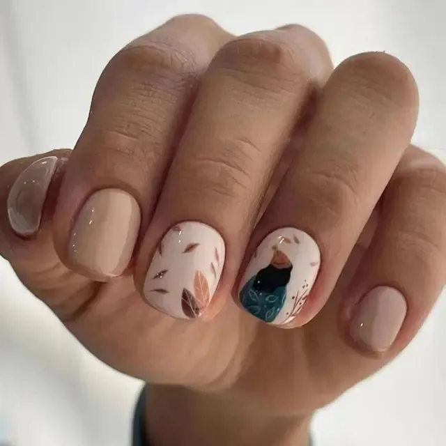 OMQAIO 24pcs Short Square False Nails