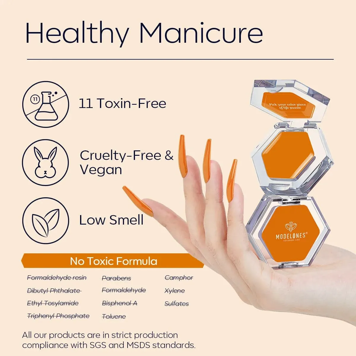 Peachy Keen - Single Solid Cream Gel Polish Color Cube