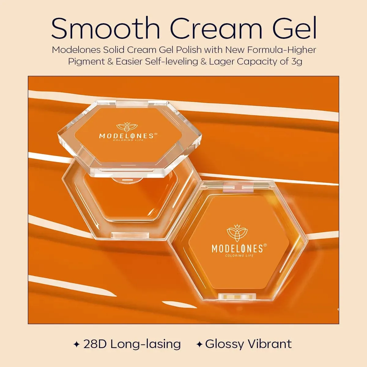 Peachy Keen - Single Solid Cream Gel Polish Color Cube