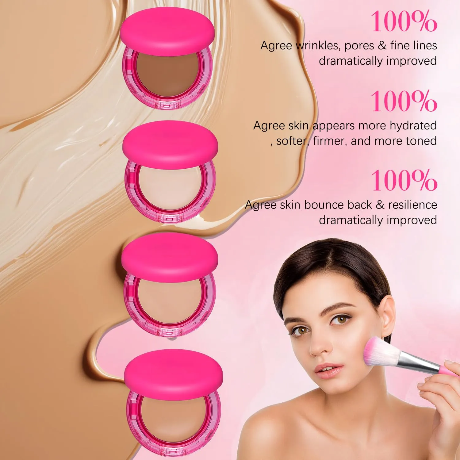 Peptide Bounce Foundation  Hydrating, Age-Defying Foundation for Mature Skin And All Skin Types, Vegan, Clean, Natural, Medium Buildable Coverage, Satin Finish (Light/Medium)