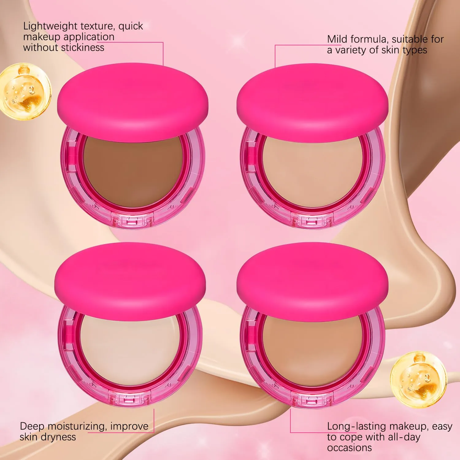 Peptide Bounce Foundation  Hydrating, Age-Defying Foundation for Mature Skin And All Skin Types, Vegan, Clean, Natural, Medium Buildable Coverage, Satin Finish (Light/Medium)