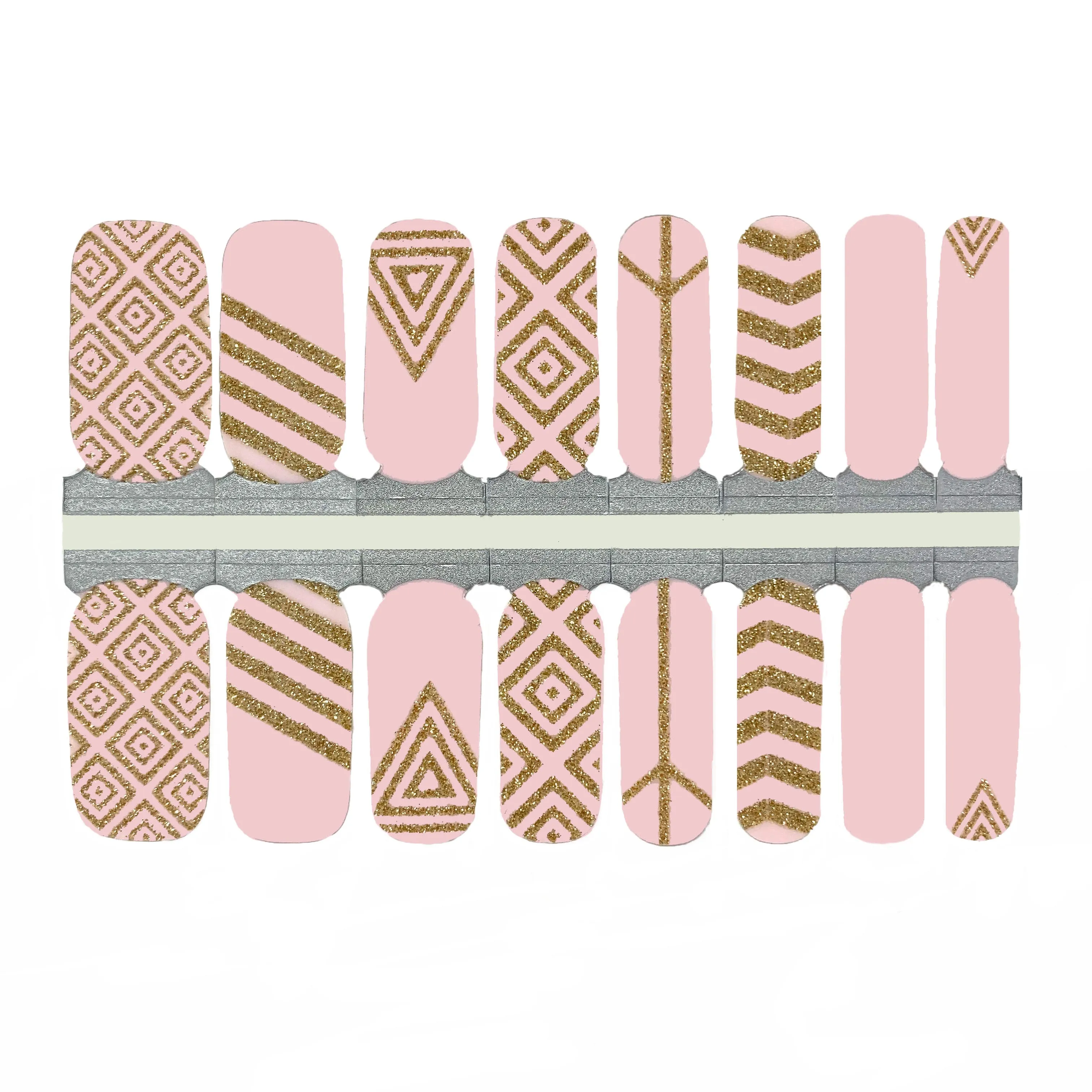 Pink and Gold Glitter | Nail Wraps