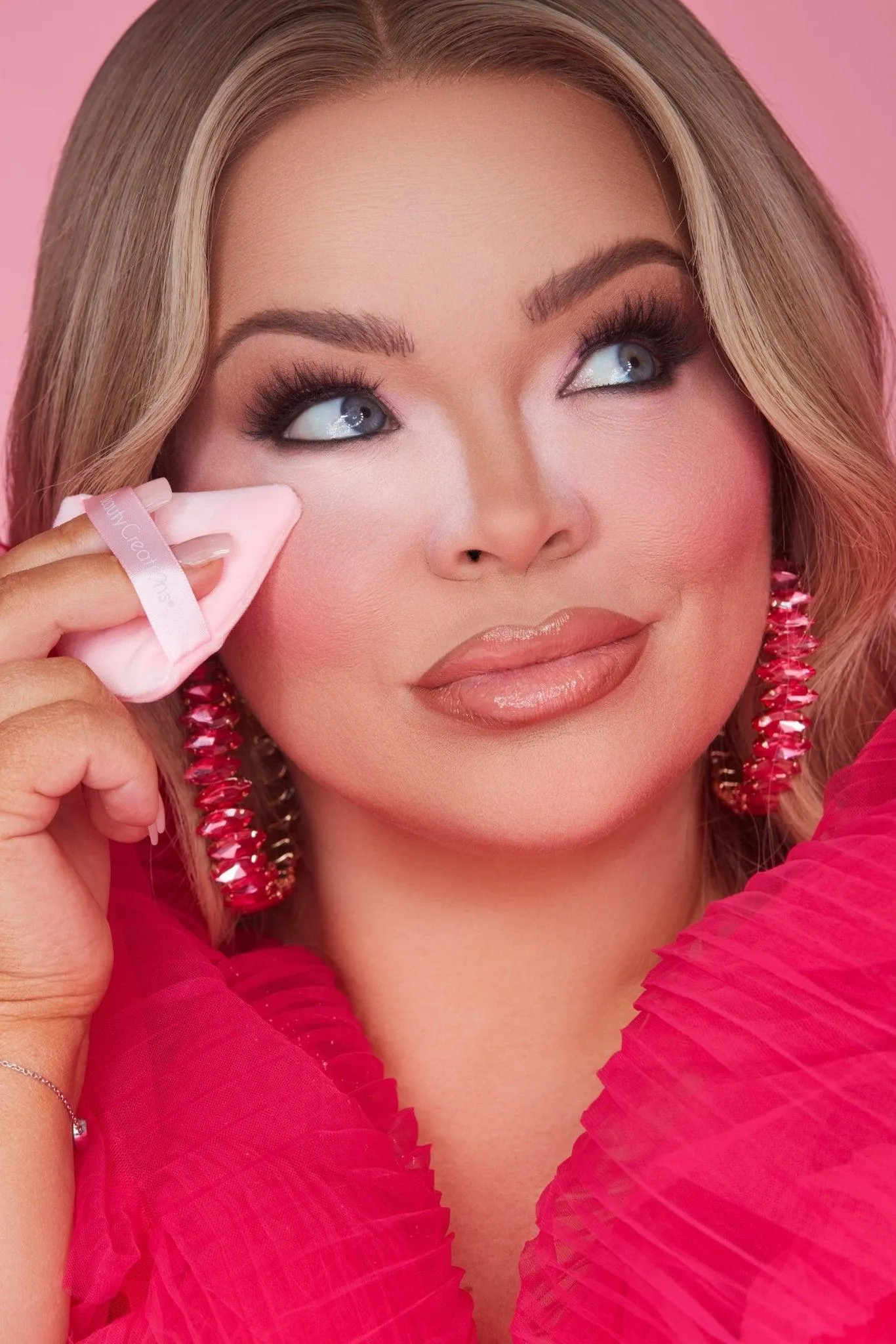 Pink Cloud Setting Powder   Puff Set Talc Free