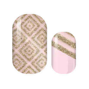 Pink Glittery Gold Aztec Nail Wraps