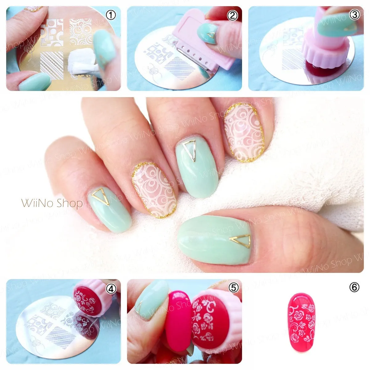 Plaid Pattern Nail Art Stamping Plate Template OM-53