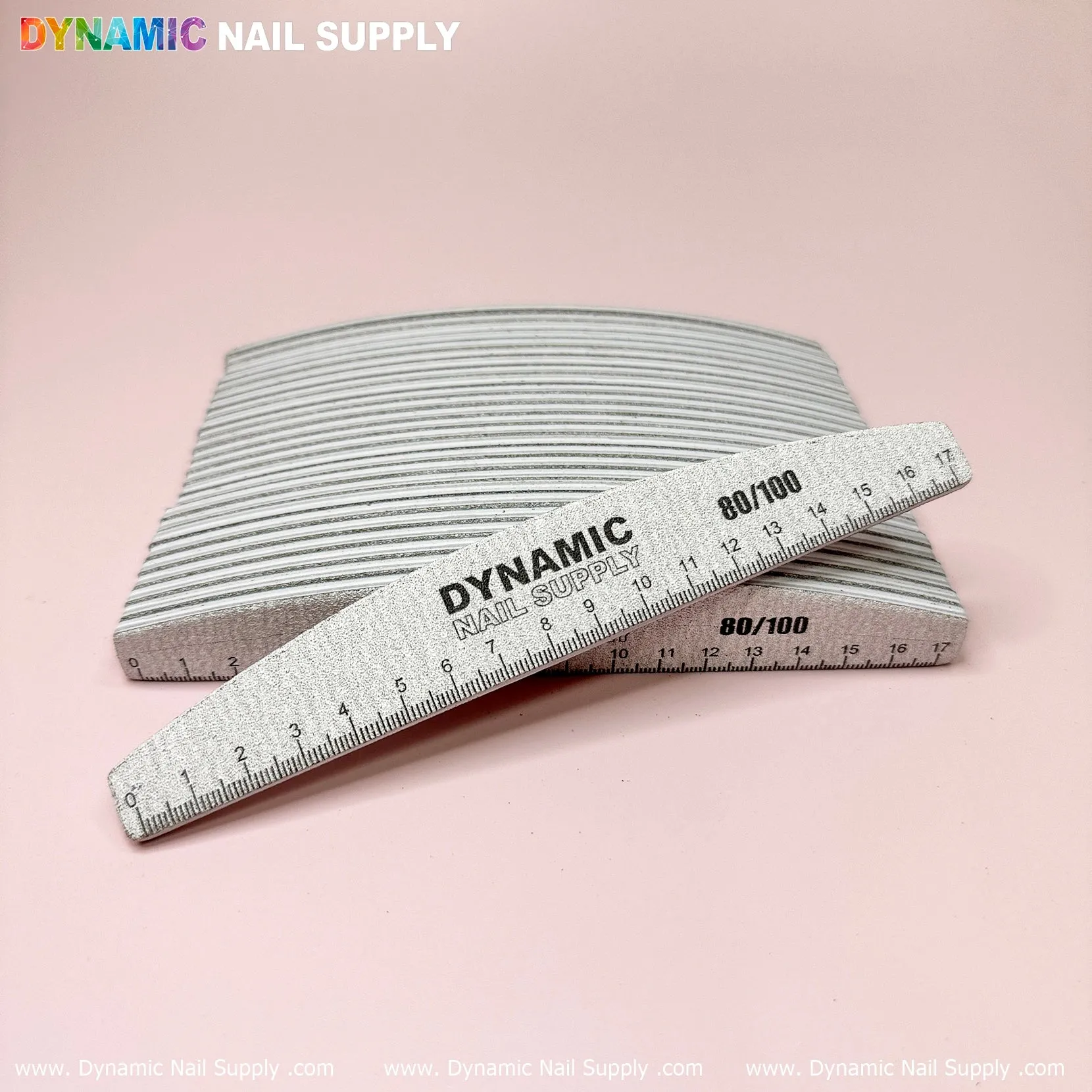 Professional Half-moon Nail Files (25 pcs) grit 80/100 Hard Emery Board