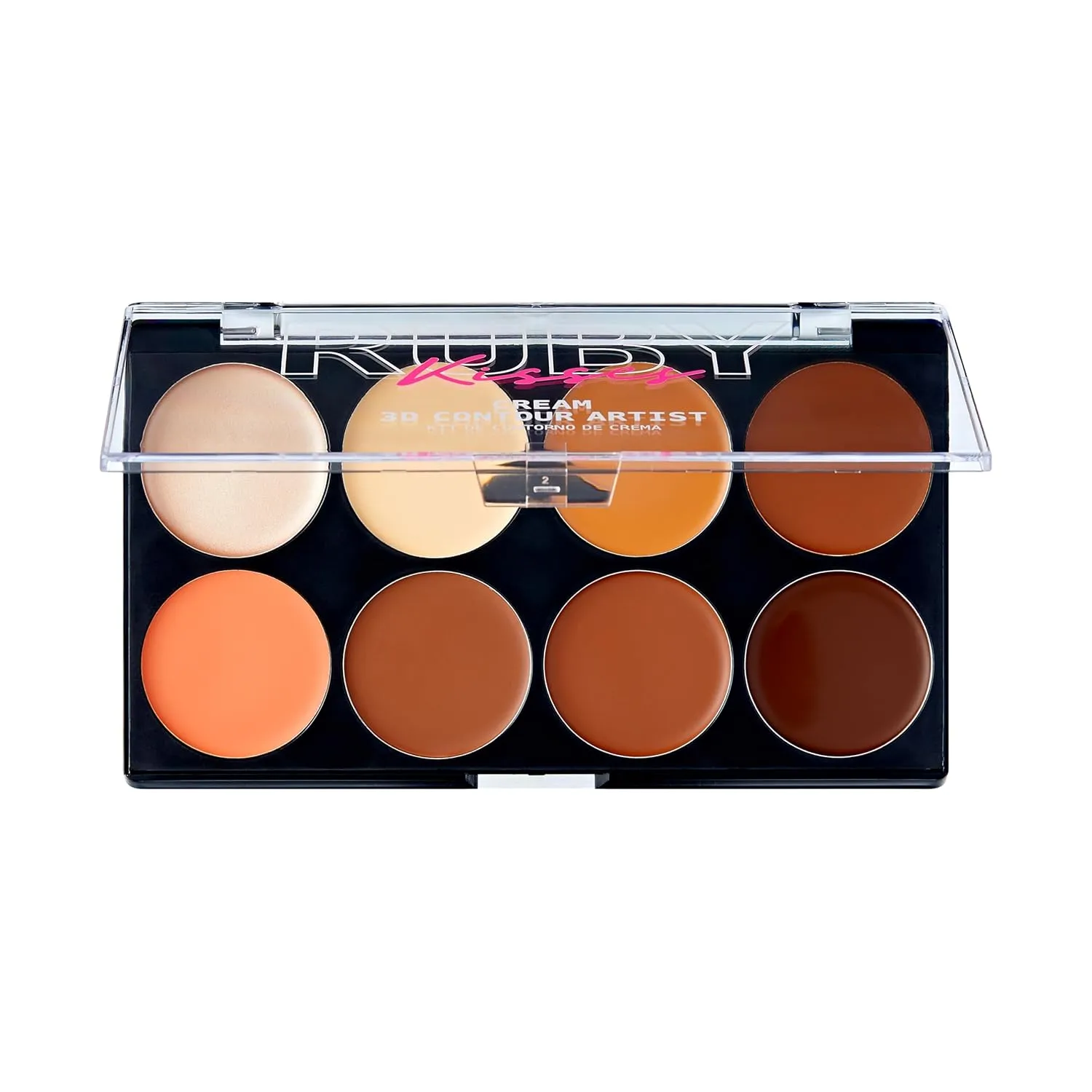 Ruby Kisses Flawless Finish with 3D Contour Cream Makeup Palette  Lightweight, Multi-Palette, Contouring Foundation, Creamy, Sculpt &Highlighting, Define Cheekbones (Dark Medium)