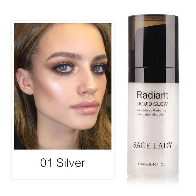 SACE LADY Liquid Highlighter Face Makeup Illuminator Glow Kit Make Up Brighten Shimmer Cream Facial Bronzer Contour Cosmetic