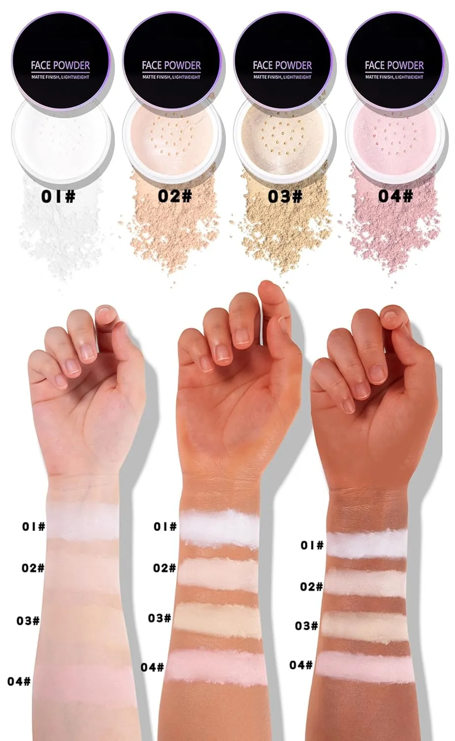 Setting Powder Long Lasting Waterproof Concealer Setting Loose Oil Control Matte Setting Powder (04, One Size)