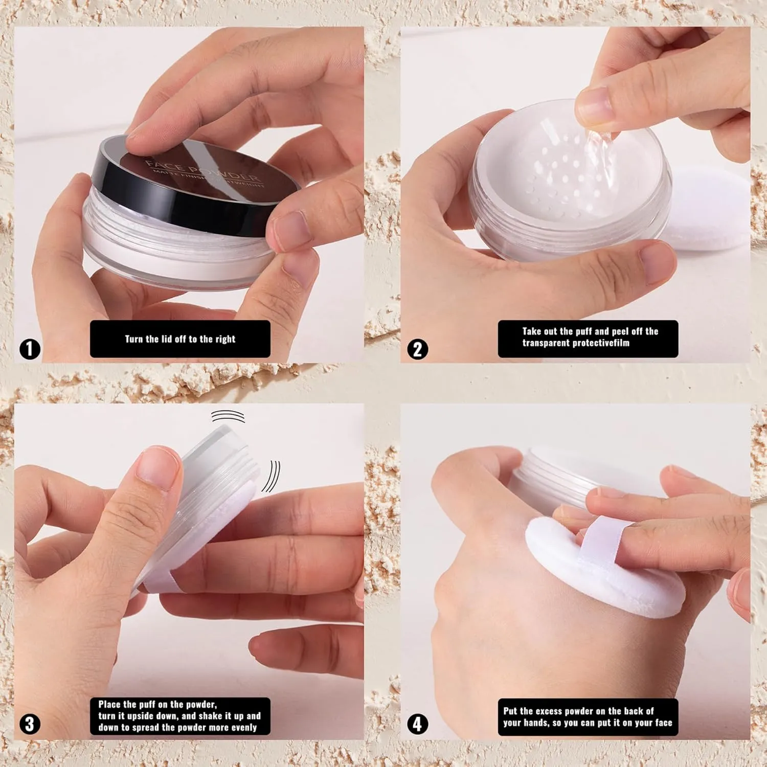 Setting Powder Long Lasting Waterproof Concealer Setting Loose Oil Control Matte Setting Powder (04, One Size)
