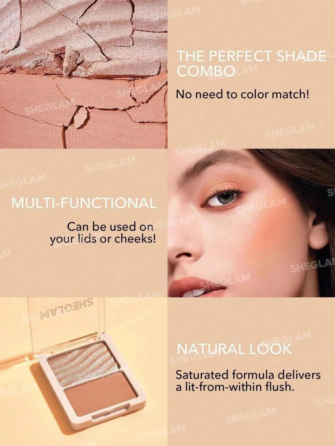 SHEGLAM Glam 101 Hybrid Highlighter & Blush Duo-Seville