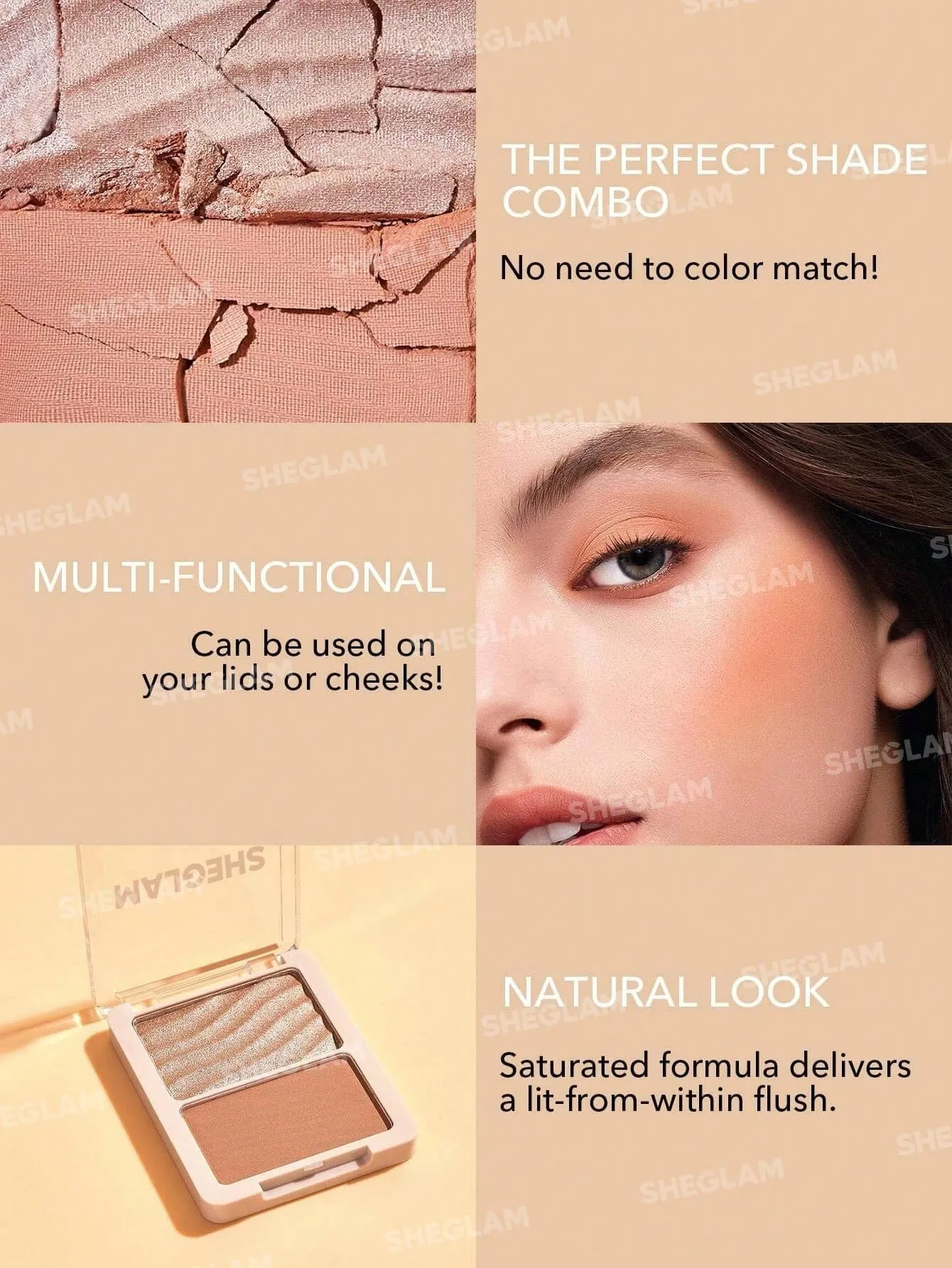 SHEGLAM Glam 101 Hybrid Highlighter & Blush Duo-Seville