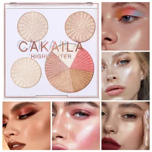 Shimmer Highlighter Highlight Makeup Contour Palette,CAKAILA 8 Colors Shimmer Blush and Makeup Highlighter Powder Bronzer Palette Highlighter Makeup iluminadores Illuminator Make Up for Dark Skin
