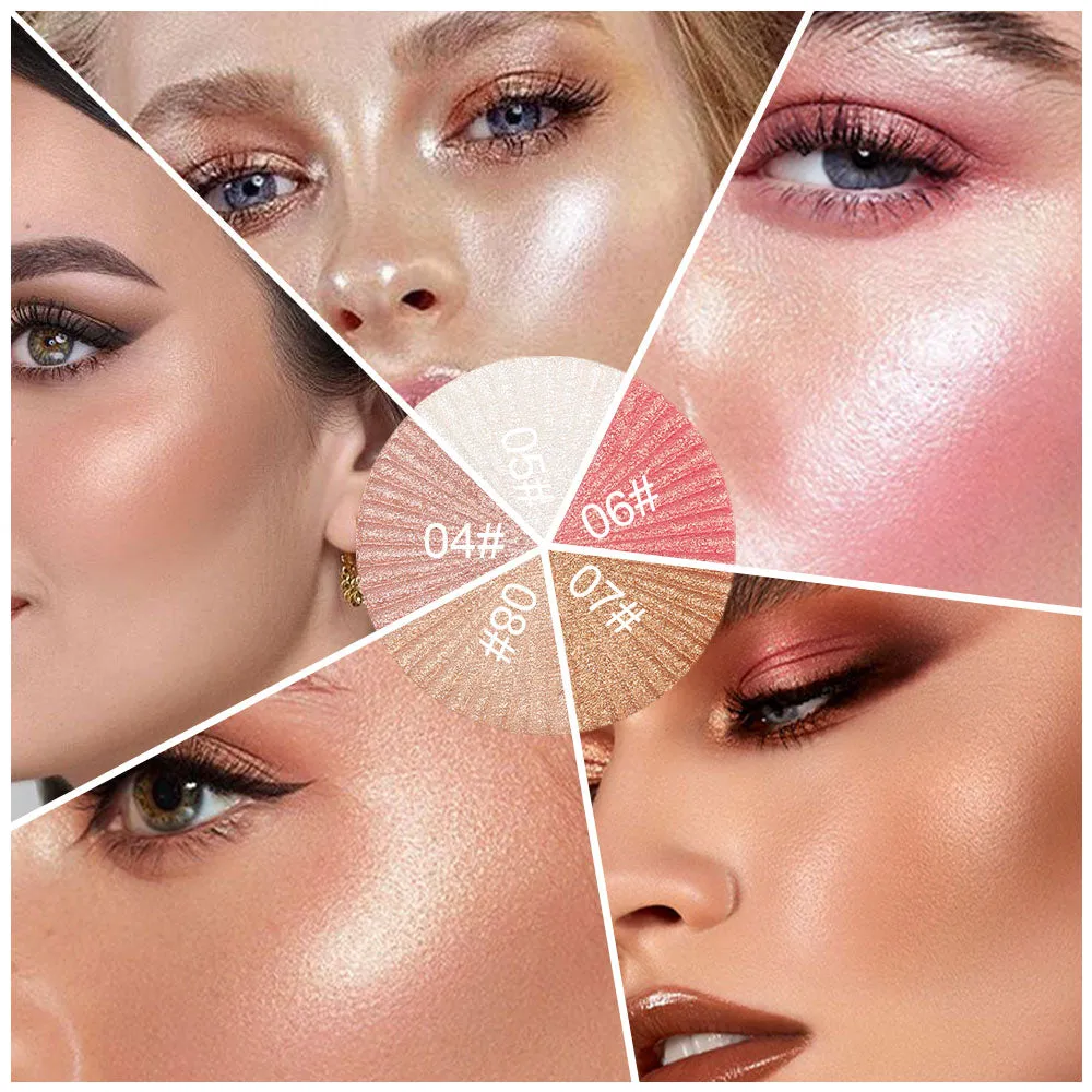 Shimmer Highlighter Highlight Makeup Contour Palette,CAKAILA 8 Colors Shimmer Blush and Makeup Highlighter Powder Bronzer Palette Highlighter Makeup iluminadores Illuminator Make Up for Dark Skin