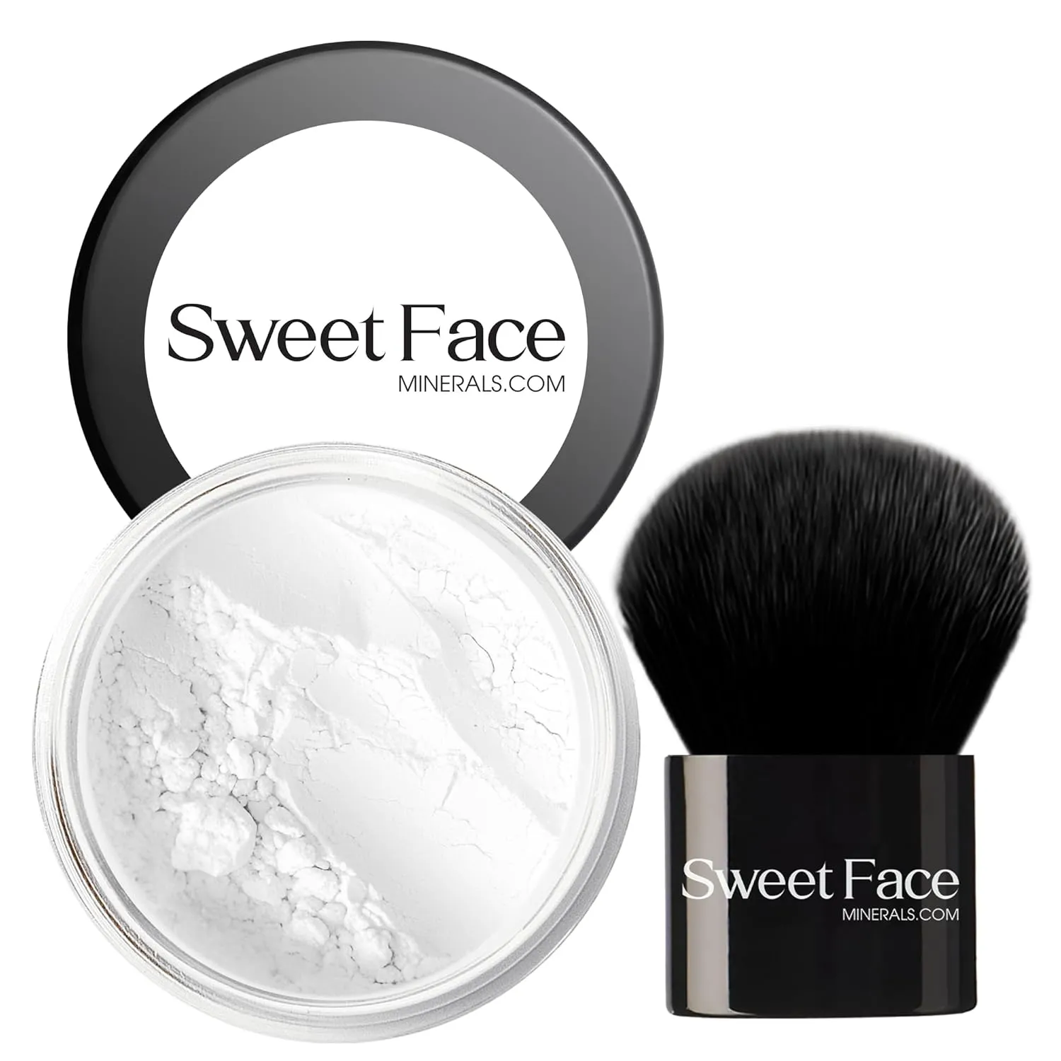 SHINE REDUCTION POWDER with KABUKI BRUSH Oil Control Corrector Mineral Makeup Bare Face Mattifying Concealer Sheer Loose Powder Full Coverage