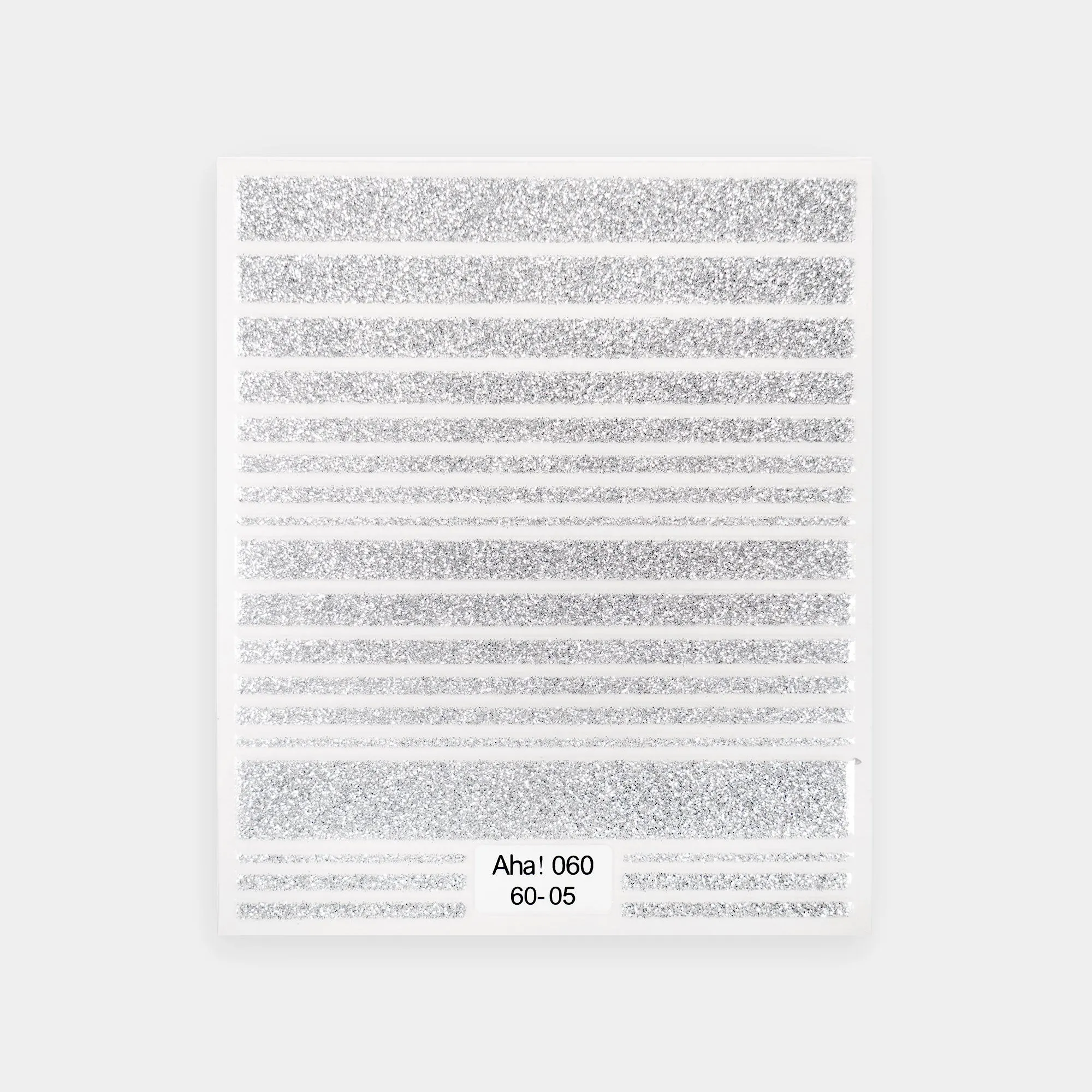 Silver Glitter Stripes Nail Stickers