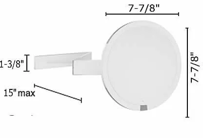 Smedbo 7x Cordless LED Round Makeup Mirror with Light - Wall-Mounted in Polished Chrome