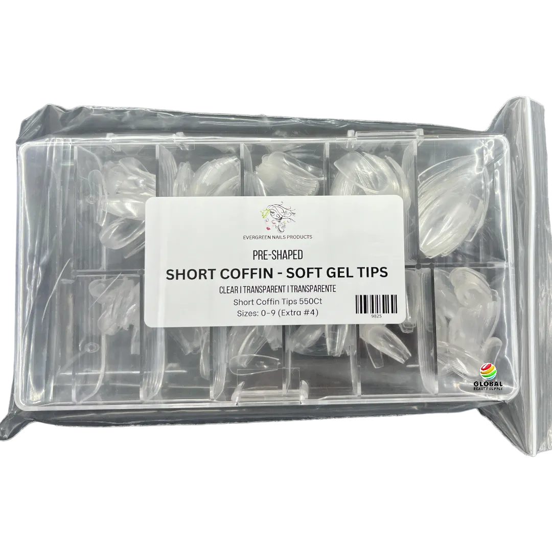Soft Gel Tips Coffin - Short