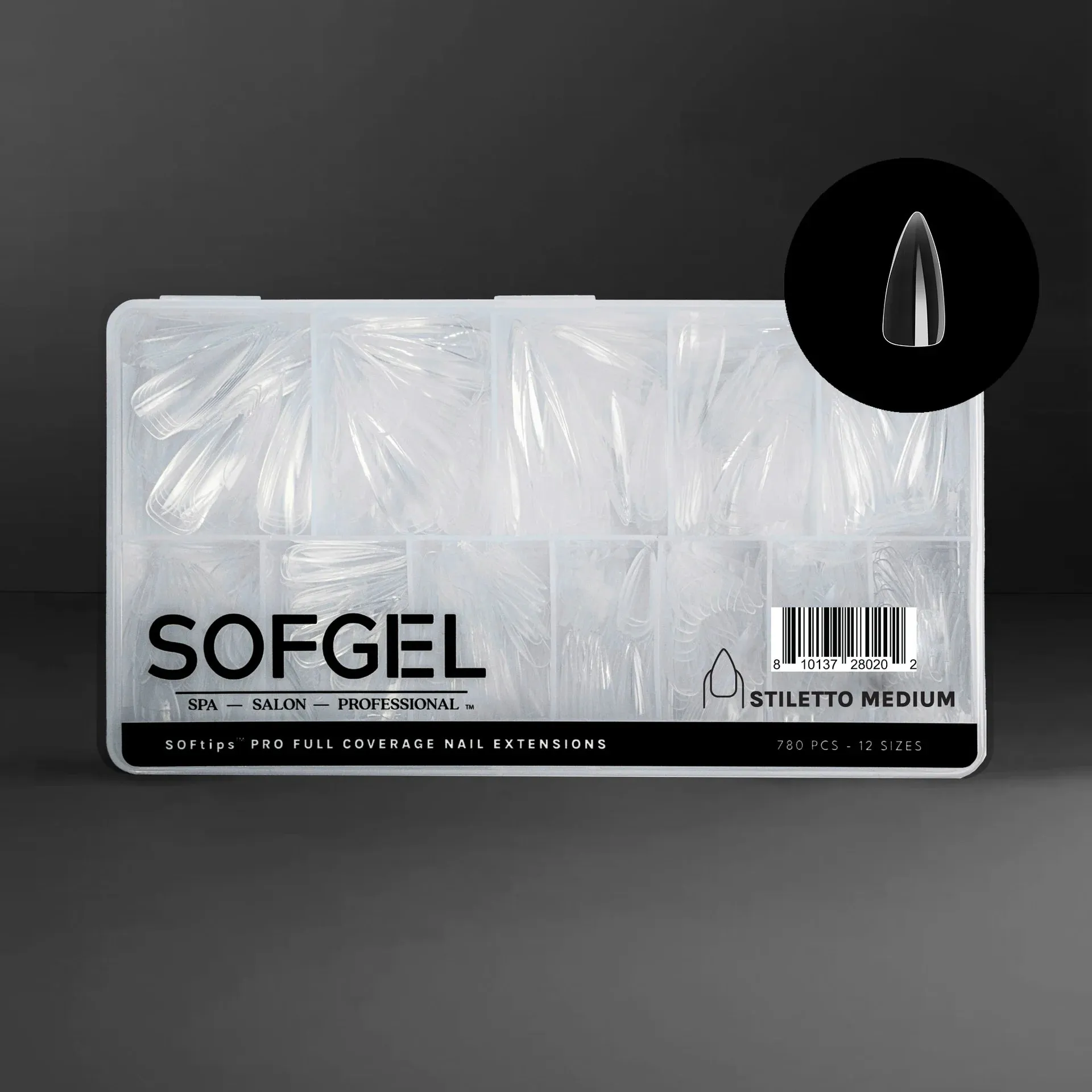SOFtips™ Full Cover Nail Tips - Standard Stiletto Medium