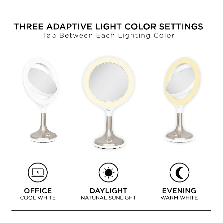 Solana Lighted Makeup Mirror with Magnification & Touch Pad