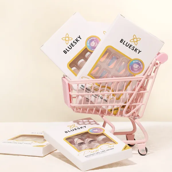 Square Black French Tip - Press On Nails Set