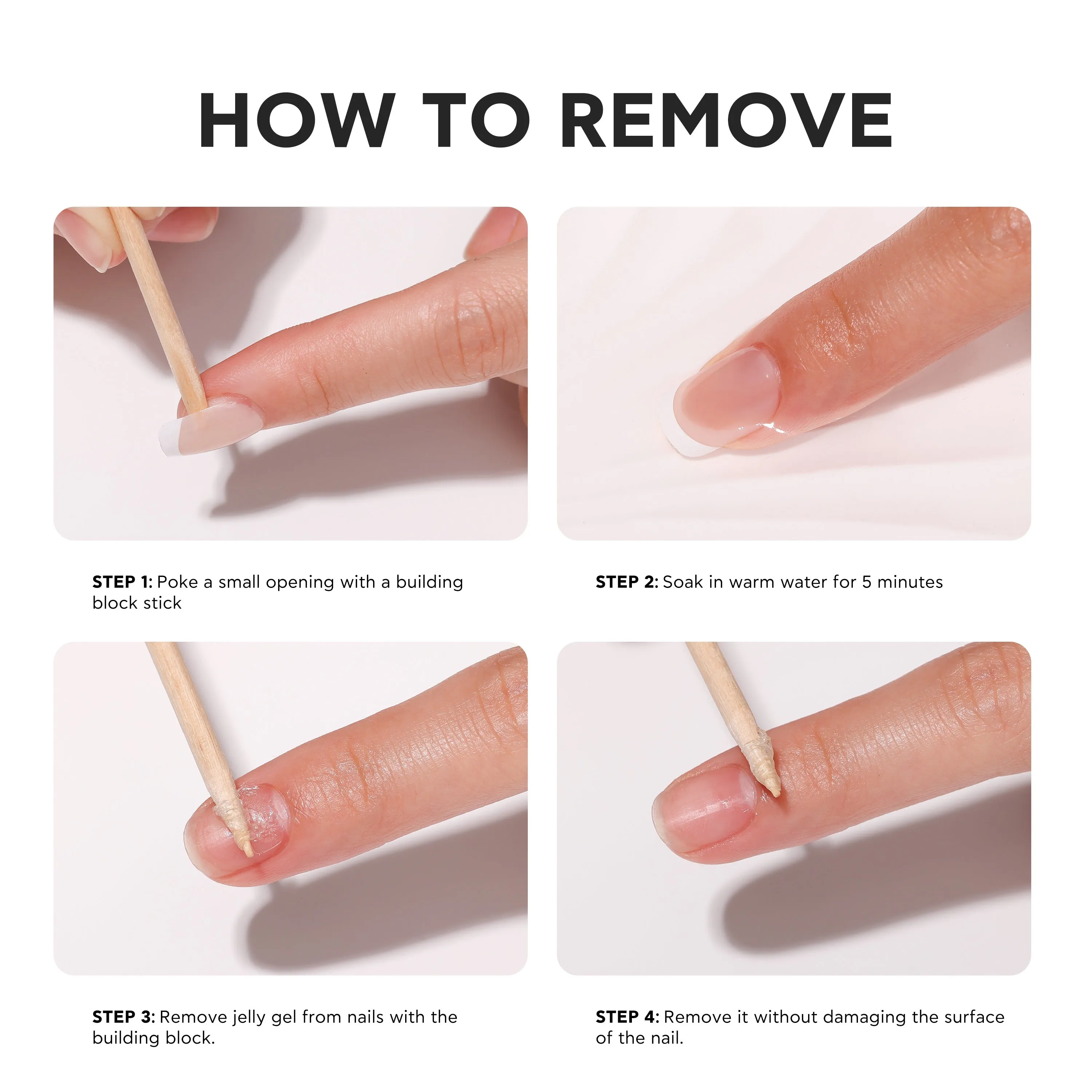 Square Black French Tip - Press On Nails Set