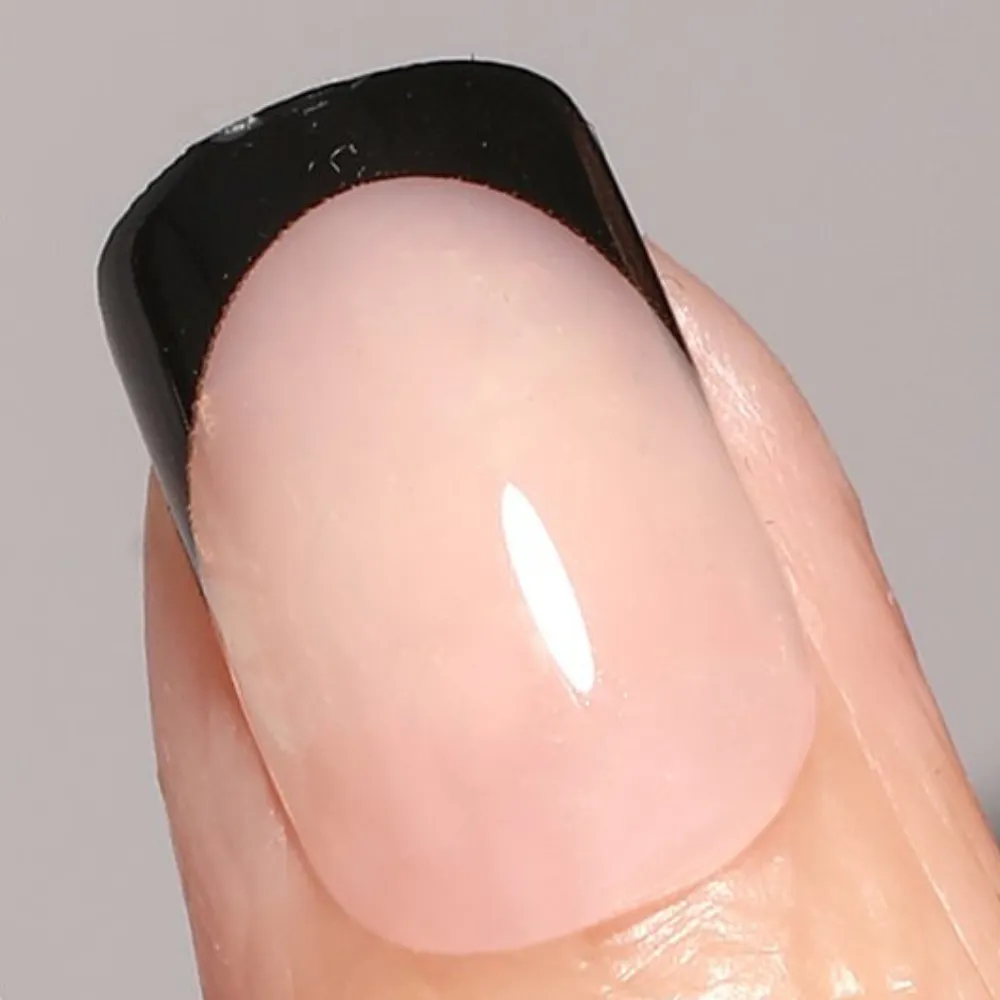 Square Black French Tip - Press On Nails Set