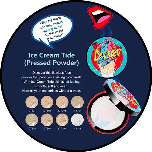 Starway Disco Ice Cream Pressed Powder - Flawless Natural Face Makeup Cosmetics Beauty