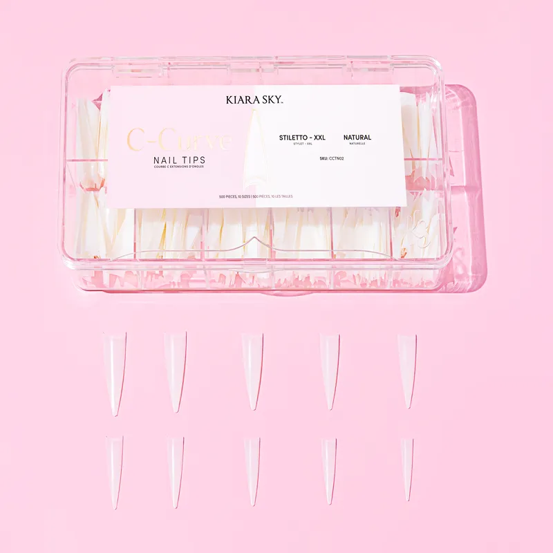 Stiletto Nail Tips XXL - Natural