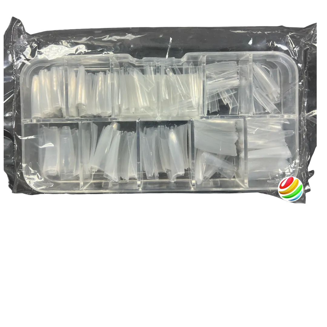 Straight Coffin Nail Tips 540ct/box (CLEAR)