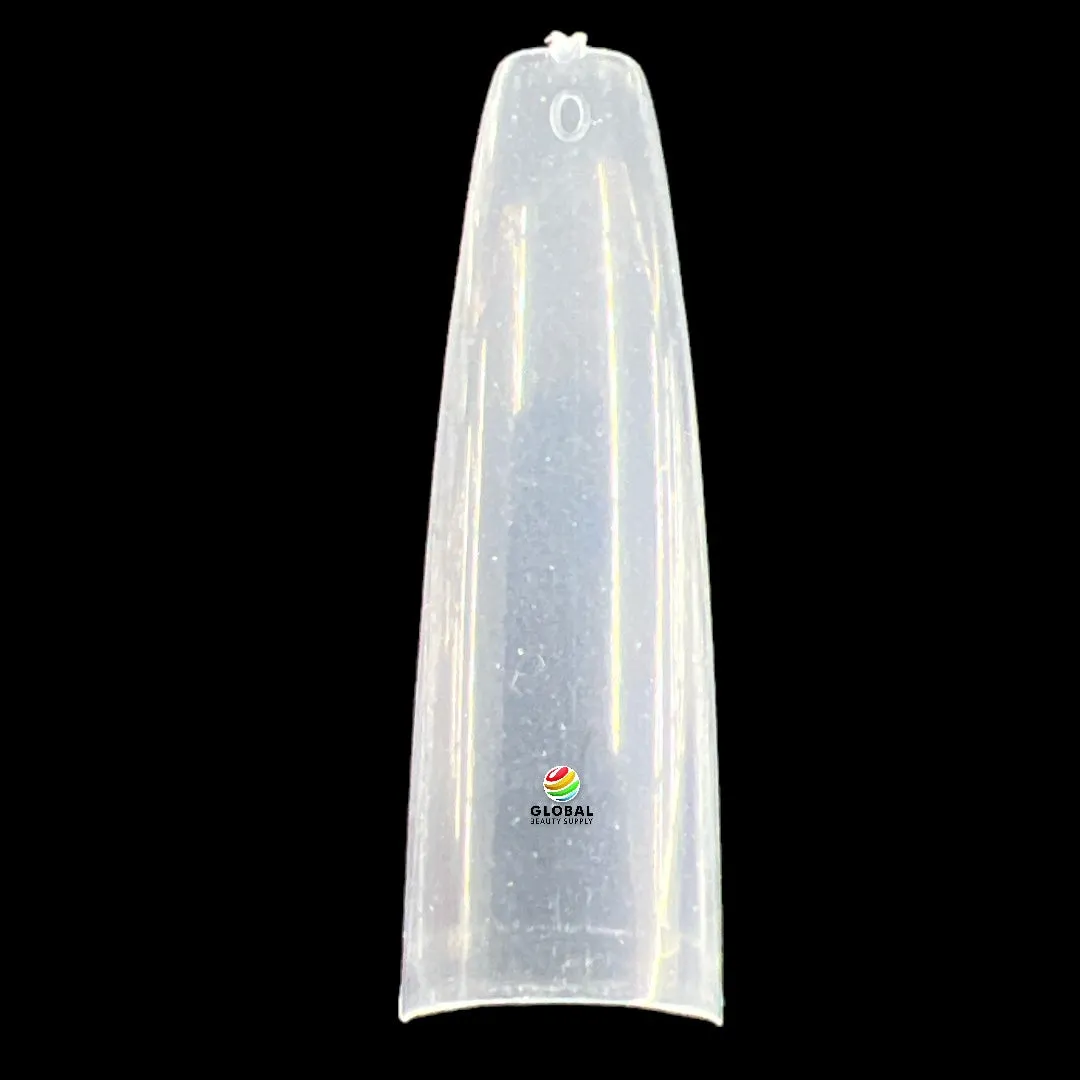Straight Coffin Nail Tips 540ct/box (CLEAR)