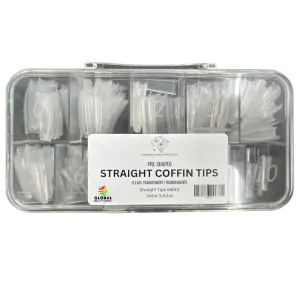 Straight Coffin Nail Tips 540ct/box (CLEAR)