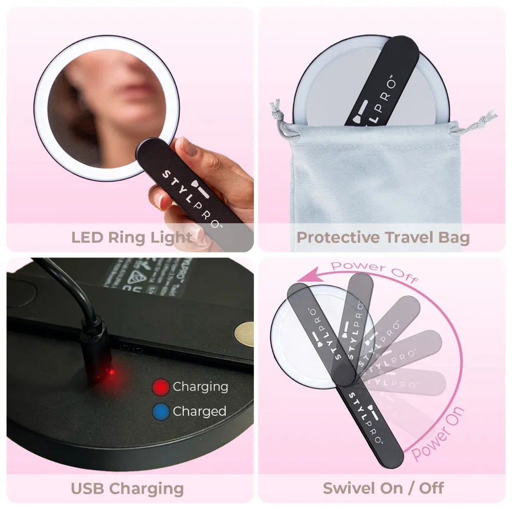 StylPro Twirl Me Up Compact LED Mirror