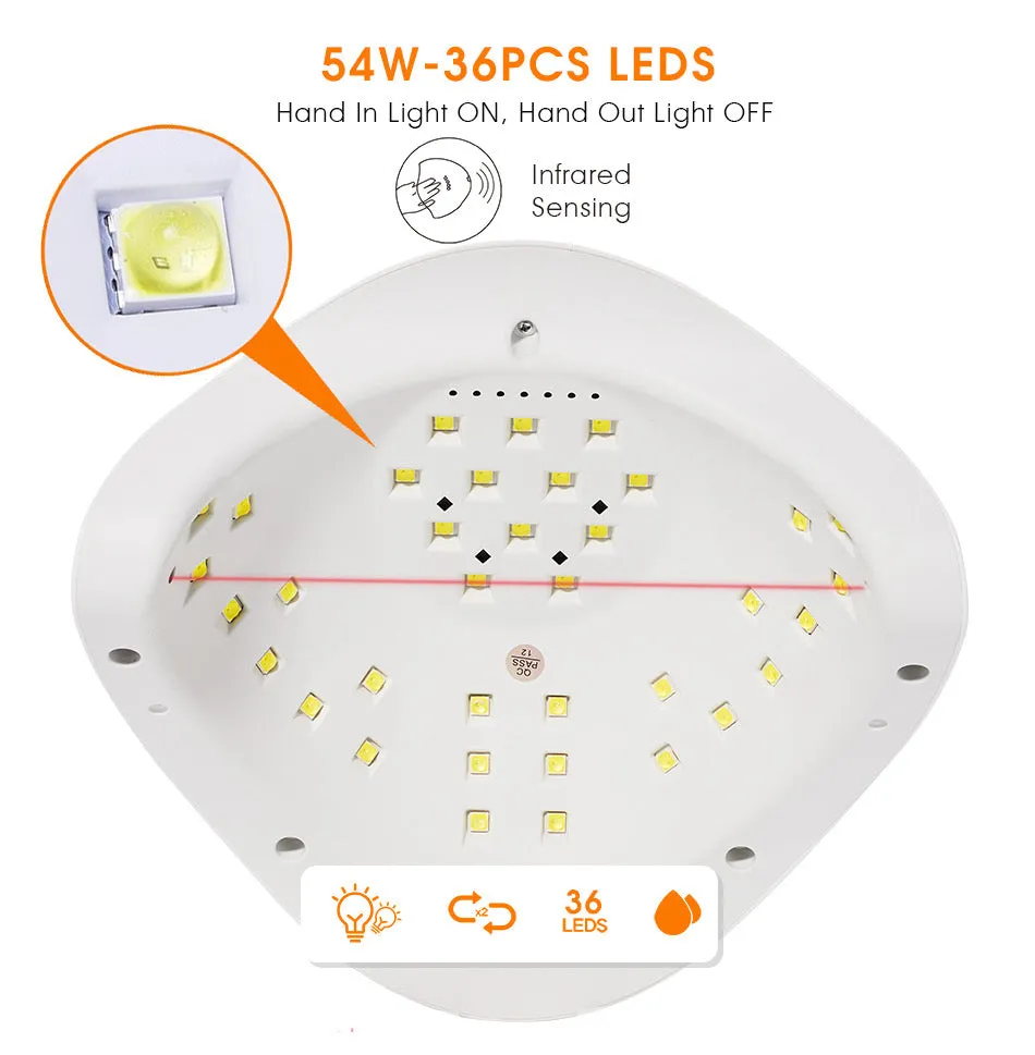 SUN 5X Plus UV LED Lamp For Nails Dryer 54W/48W/36W Ice Lamp  Manicure Gel Nail Lamp Drying Lamp For Gel Varnish