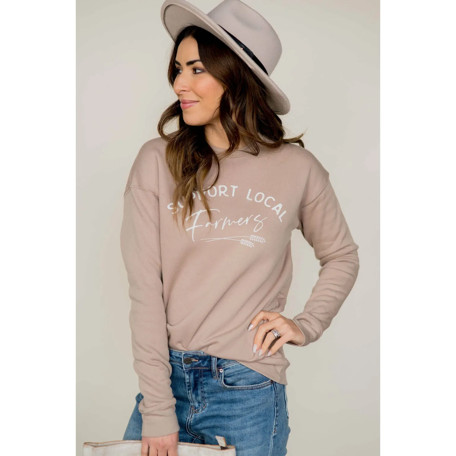 Support Local Farmers Wheat Crewneck