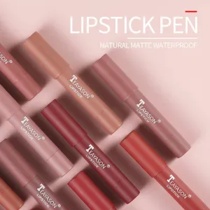 TEAYASON Matte Lipstick Waterproof Long Lasting Color Rendering Non-stick Velvet Lips Liner Pencil Woman Makeup Cosmetics