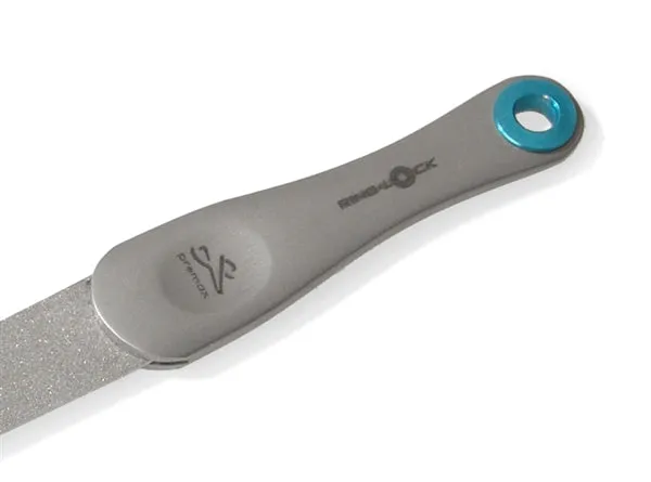 The Ring Lock System® Stainless Steel Double-Sided Medium/Fine 5.3 inch Sapphire Nail File by Premax®, Italy