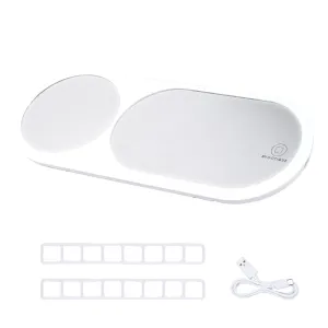 TheLAShop Car Vanity Mirror for Sun Visor Clip on with Light & 3x Magnify