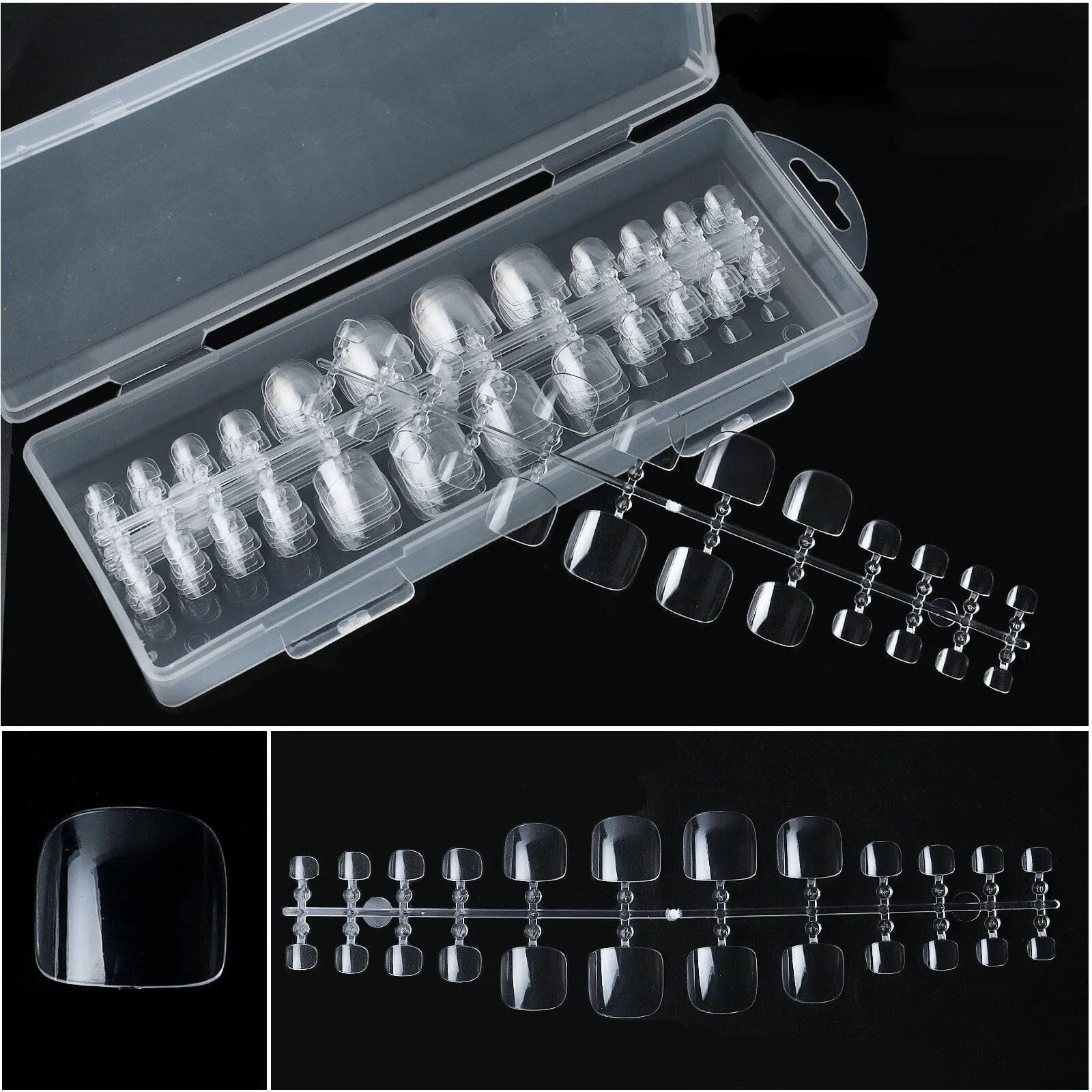 TOE Nail Tips - Clear Tray 240ct